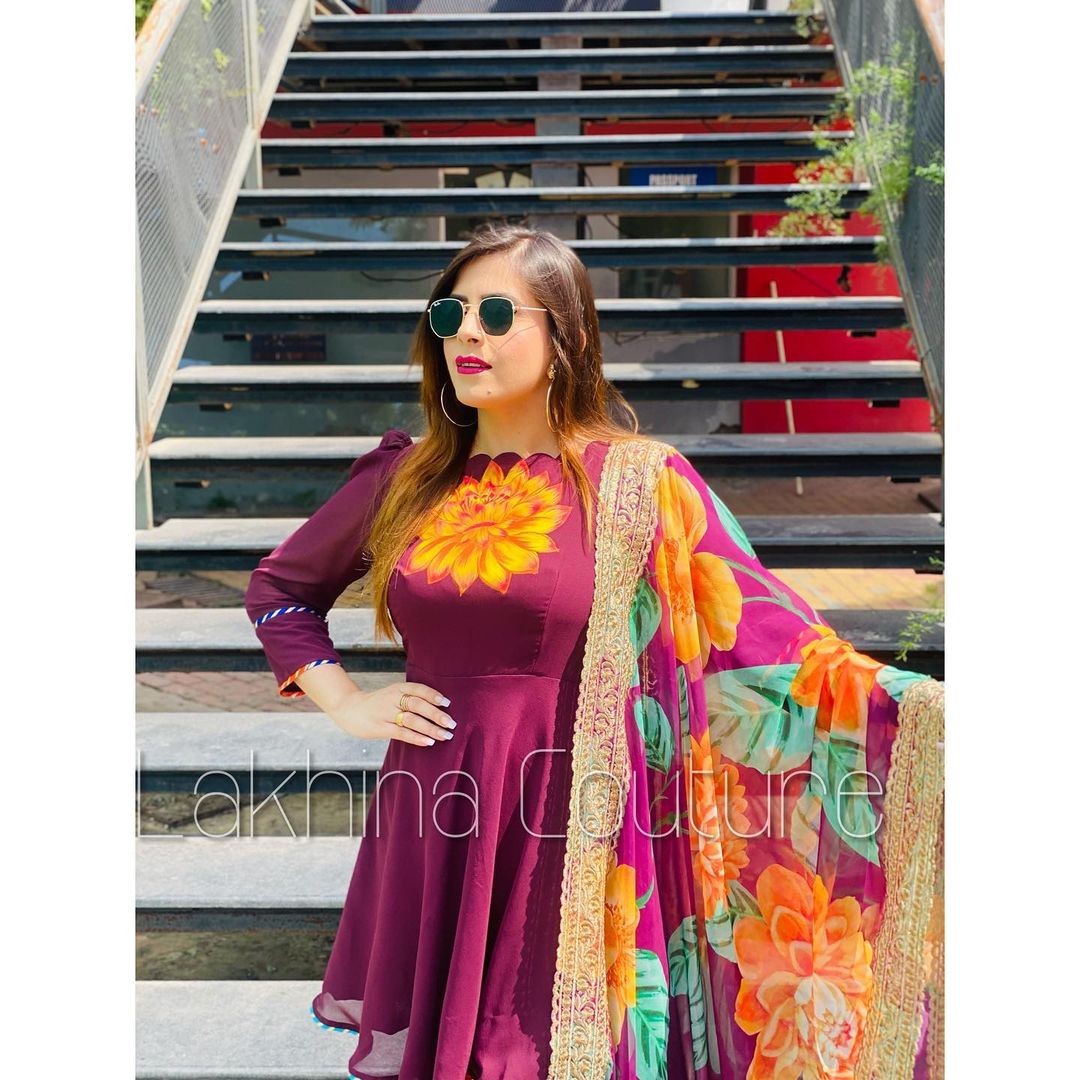 Handpainted Wine Suit