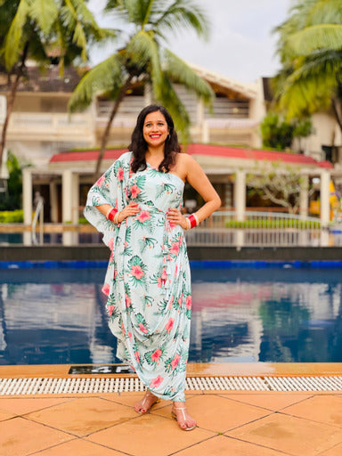 Sky Blue Floral Kaaftan