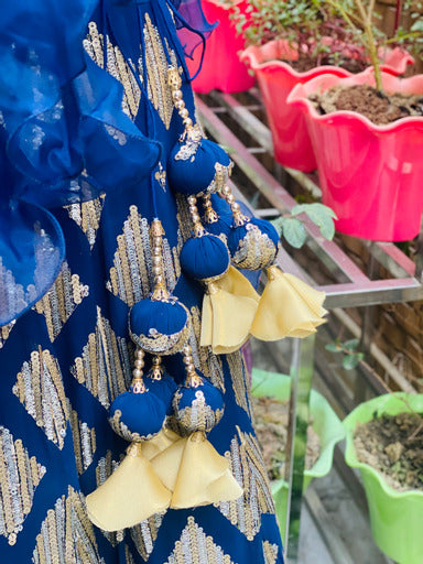 Navy Blue Georgette Lehenga