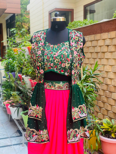 Bottle Green Embroidered Set