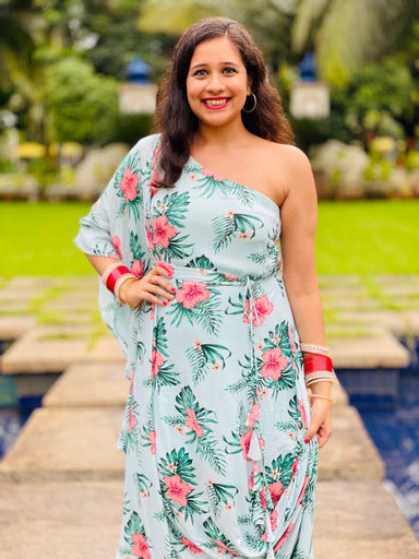 Sky Blue Floral Kaaftan