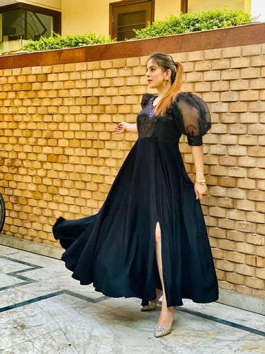 Attractive Beaded Plus Size Prom Dresses A Line Sheer Bateau Neck Appliqued  Evening Gown With Half Sleeves Chiffon Side Split Formal Dress From 107,34  € | DHgate