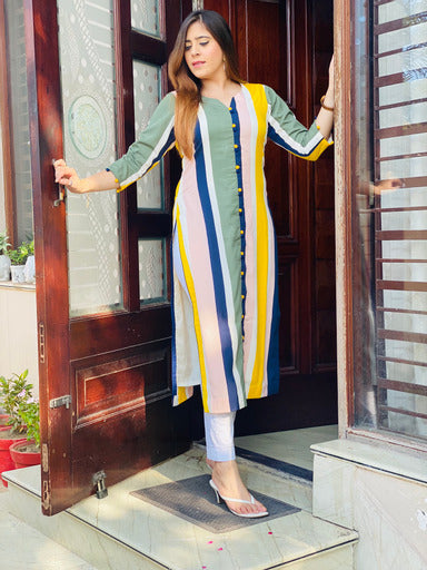 Multicloured Stripes Kurti
