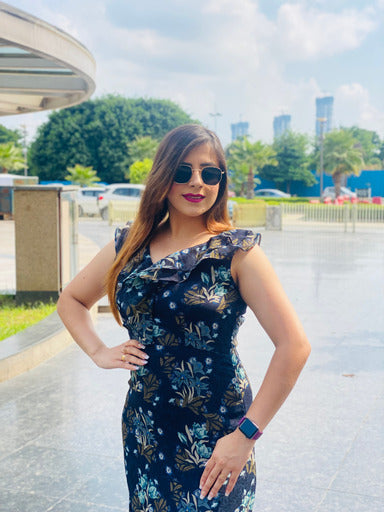 Navy Blue Floral Maxi