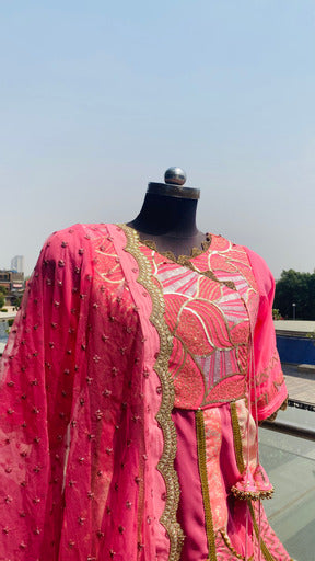 Baby Pink Gorgette Lehenga