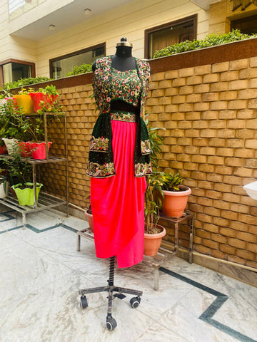 Bottle Green Embroidered Set