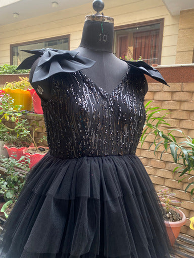 Buy Black Sequin Bow Gown for Girls  Mumkins