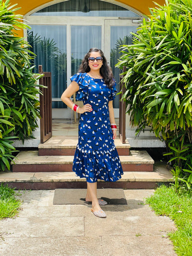 Royal Blue Floral Midi