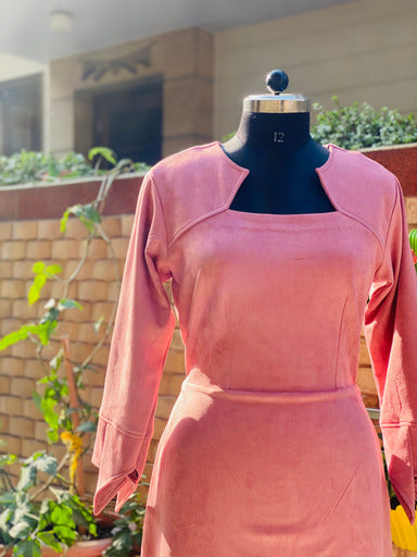Peach Suede Midi