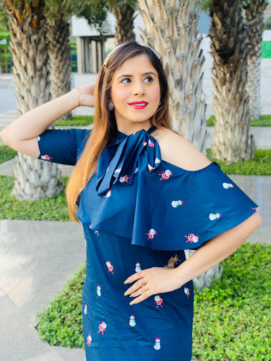 Navy Blue Santa Dress