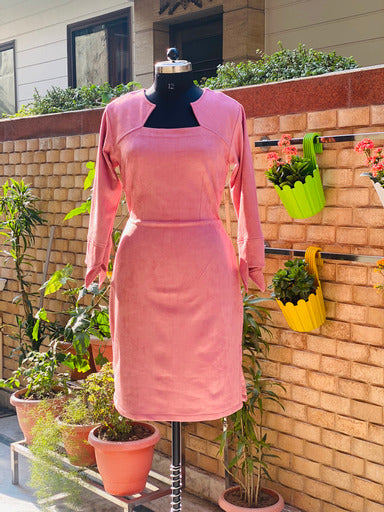Peach Suede Midi