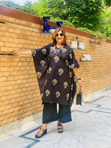 Black Cotton Kaftaan