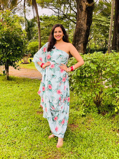 Sky Blue Floral Kaaftan