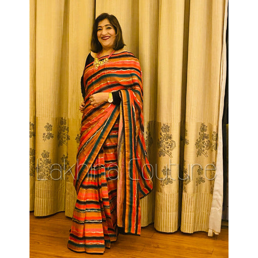 Black Stripes Saree
