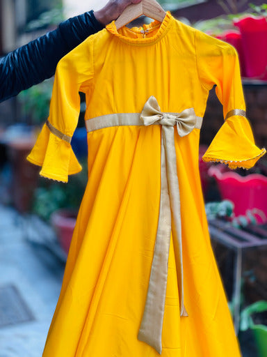 Yellow French Crepe Gown
