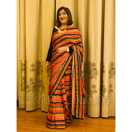 Black Stripes Saree