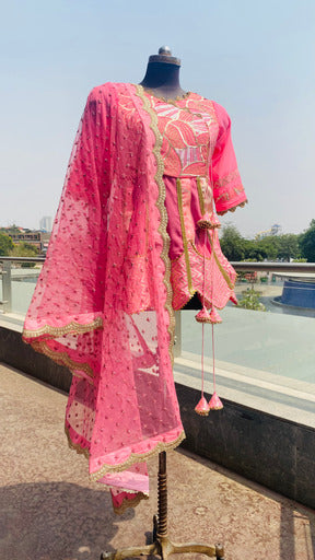 Baby Pink Gorgette Lehenga