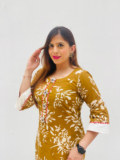 Mustard Cotton Kurti