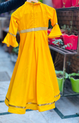 Yellow French Crepe Gown