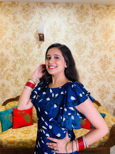 Royal Blue Floral Midi