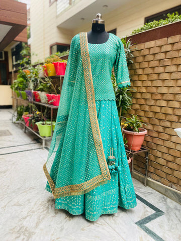 Teal Green Lehenga