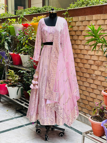 Onion Pink Gorgeous Lehenga