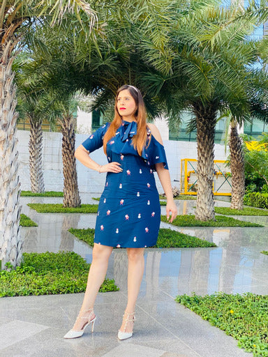 Navy Blue Santa Dress