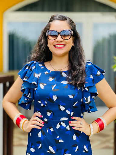 Royal Blue Floral Midi