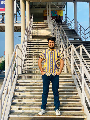 Menswear Yellow Stripes Shirt