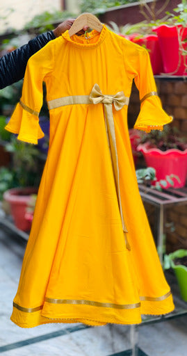 Yellow French Crepe Gown