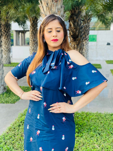 Navy Blue Santa Dress