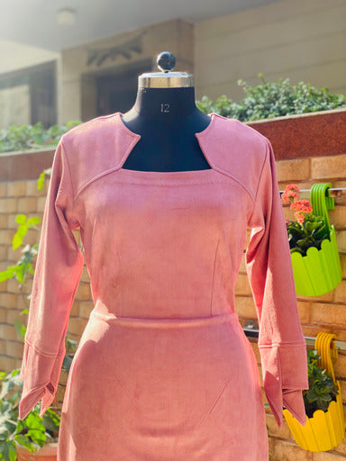 Peach Suede Midi