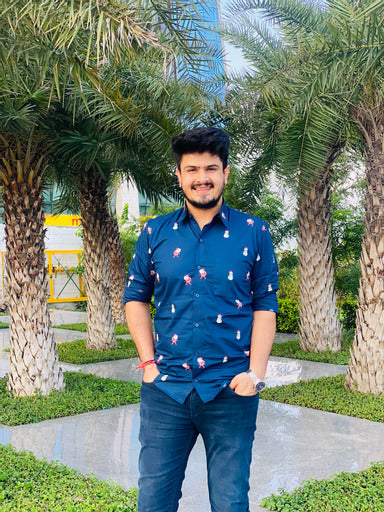 Menswear Navy Blue Santa Claus Shirt