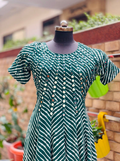 Bottle Green Embroidered Maxi