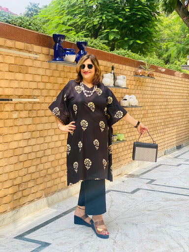 Black Cotton Kaftaan