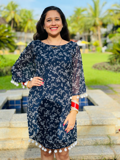 Navy Blue Resort-Wear Dress