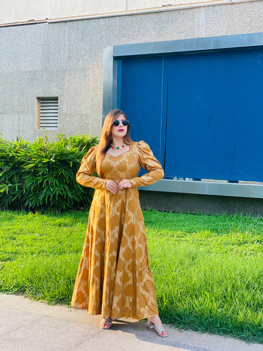 Golden Cotton Anarkali