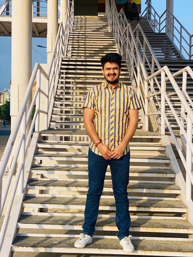 Menswear Yellow Stripes Shirt