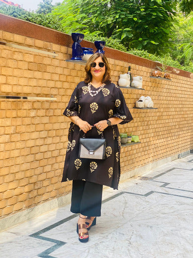 Black Cotton Kaftaan