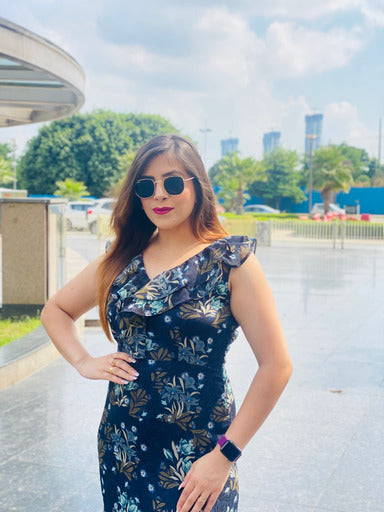 Navy Blue Floral Maxi