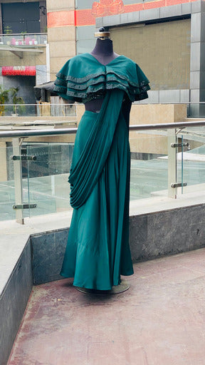 Bottle Green Ethnic Saree