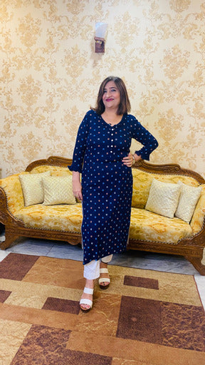 Navy Blue Rayon Kurti