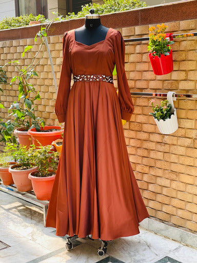 Brown Italian Satin Gown