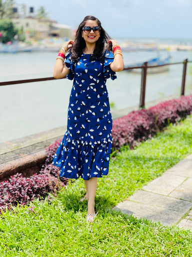 Royal Blue Floral Midi