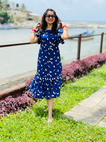 Royal Blue Floral Midi