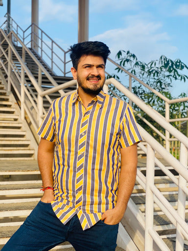 Menswear Yellow Stripes Shirt