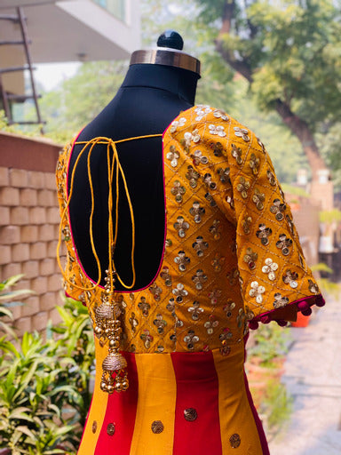 Yellow Pink Georgette Anarkali