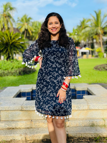 Navy Blue Resort-Wear Dress