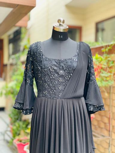 Black Embroidered Saree